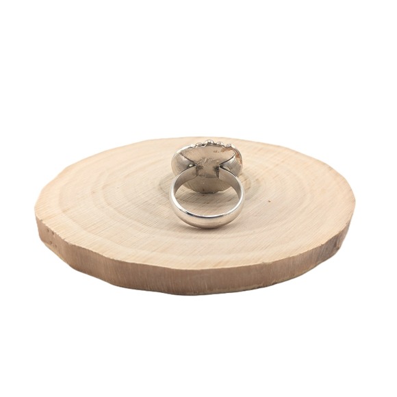 Navajo Ring Sterling Silver Turquoise Handmade Native Am Signed Jewelry Sz 12US* - Picture 8 of 8